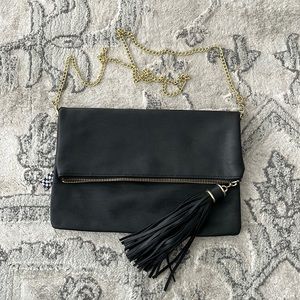 Black zippered clutch